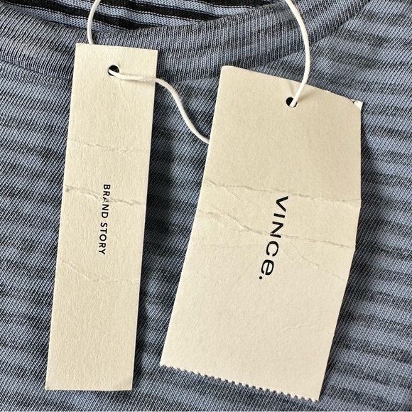 Vince Short Sleeve Crewneck Cotton T-Shirt Blue Stripes Preppy Mens XXL 2XL NWT - Picture 6 of 12